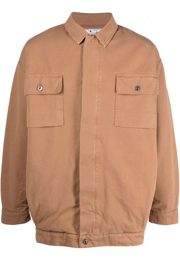 Off-White Tab canvas military overshirt jacket - Braun