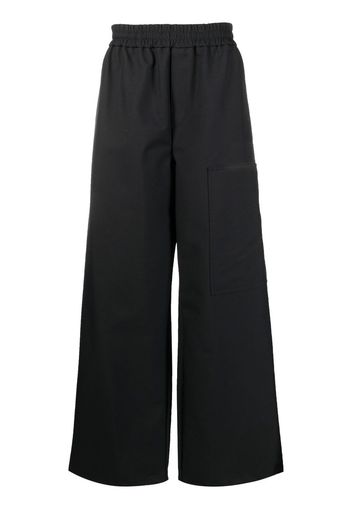 Off-White high-waisted wide-leg trousers - Schwarz