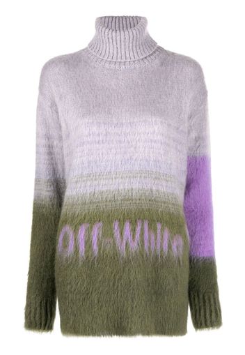 Off-White intarsia-knit logo roll-neck jumper - Violett