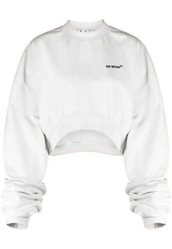 Off-White Sweatshirt mit Logo-Stickerei - WHITE A BLACK
