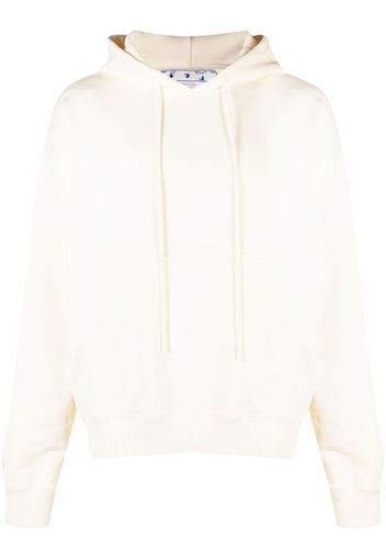 Off-White logo-print hoodie - Nude