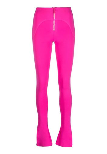 Off-White zip-front side-slit leggings - Rosa