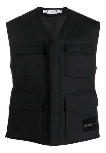 Off-White Wave Tag padded vest - Schwarz