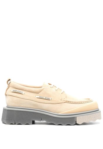 Off-White lace-up chunky loafers - Nude