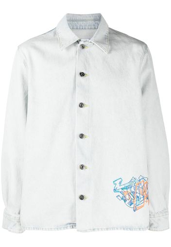 Off-White Graffiti denim shirt - Nude