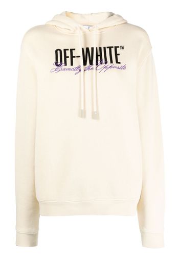 Off-White Big Logo Opposite cotton hoodie - Nude