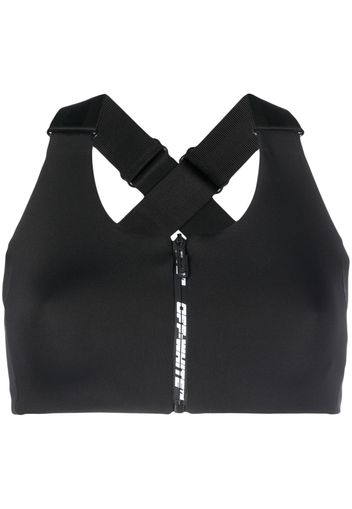 Off-White zip-up logo sports bra - Schwarz