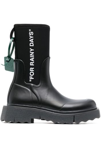 Off-White sponge rubber rain boots - Schwarz