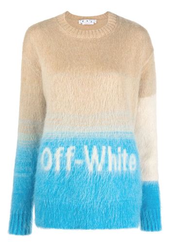 Off-White Helvetica intarsia-knit jumper - Nude