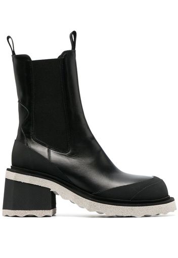 Off-White Chelsea-Boots mit Absatz - Schwarz