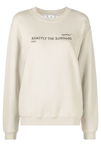 Off-White slogan-print sweatshirt - Nude