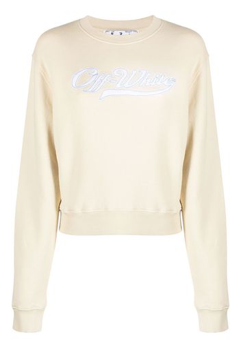 Off-White Baseball-logo cotton sweatshirt - Nude