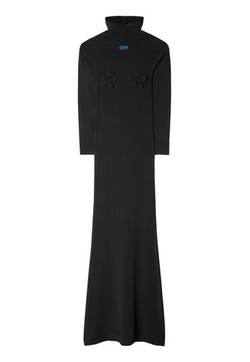 Off-White floral-appliqué hooded dress - Schwarz