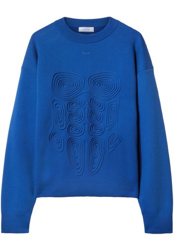 Off-White Sweatshirt mit Body Scan-Motiv - Blau