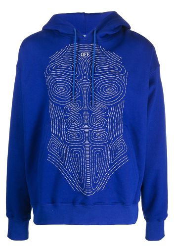 Off-White Body Stitch Skate cotton hoodie - Blau