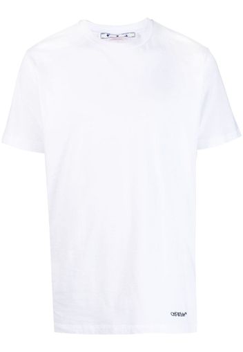 Off-White logo-embroidered T-shirt - Weiß