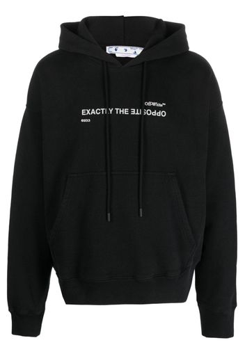 Off-White slogan-print drawstring hoodie - Schwarz