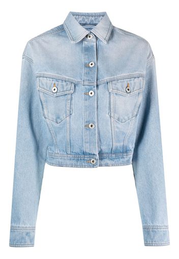 Off-White cropped denim jacket - Blau