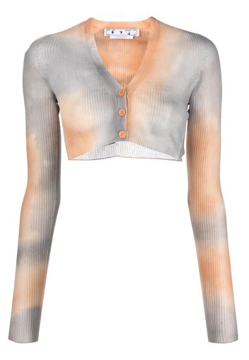 Off-White faded-effect cropped cardigan - Orange