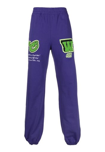 Off-White logo-patch track pants - Violett