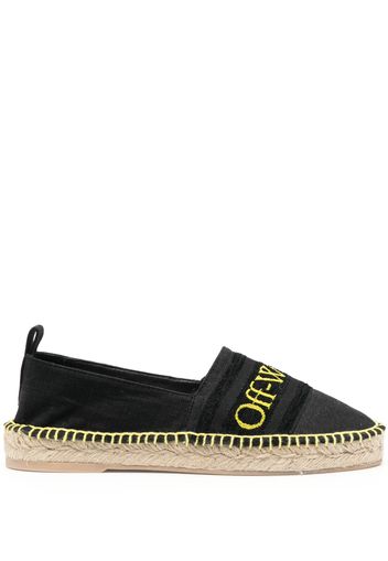 Off-White logo-embroidered espadrilles - Schwarz