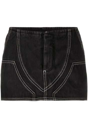 Off-White contrast stitching mini skirt - Schwarz