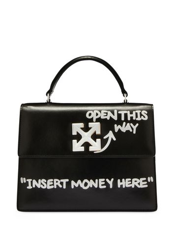 Off-White Jitney 1.4 slogan-print top-handle bag - Schwarz