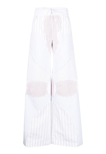 Off-White striped wide-leg cotton trousers - Weiß