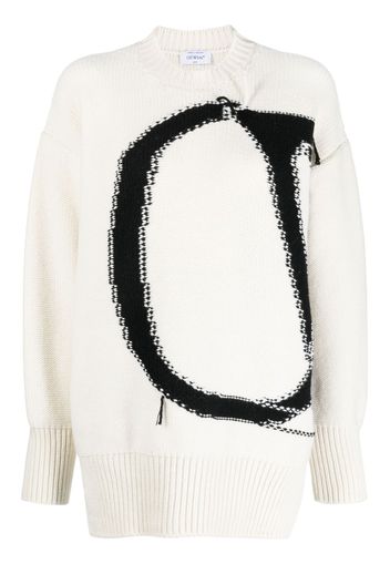 Off-White Ow Maxi logo-intarsia jumper - Weiß