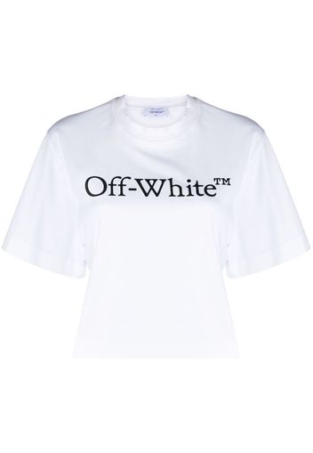 Off-White Big Logo Bookish cropped T-shirt - Weiß