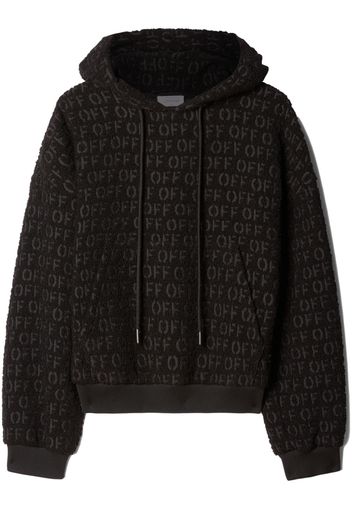 Off-White Hoodie aus Boucle mit Logo - Schwarz