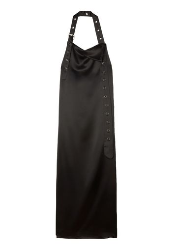 Off-White Maxikleid aus Satin mit Ringdetail - Schwarz