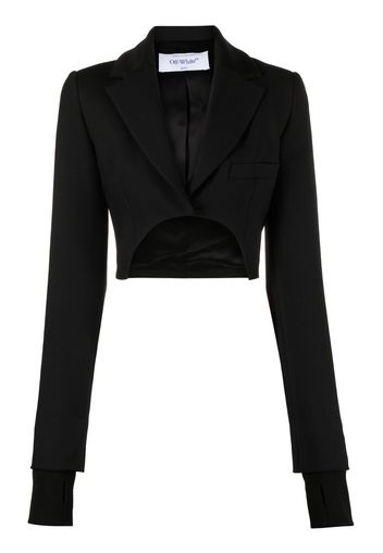 Off-White high-low cropped blazer - Schwarz