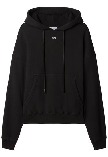 Off-White logo-print cotton hoodie - Schwarz