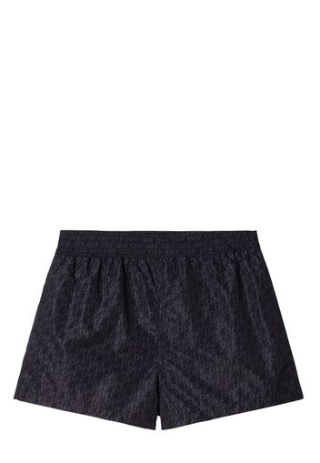 Off-White Badeshorts mit Logo-Print - Schwarz