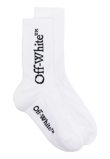 Off-White logo-jacquard stretch-cotton socks - Weiß