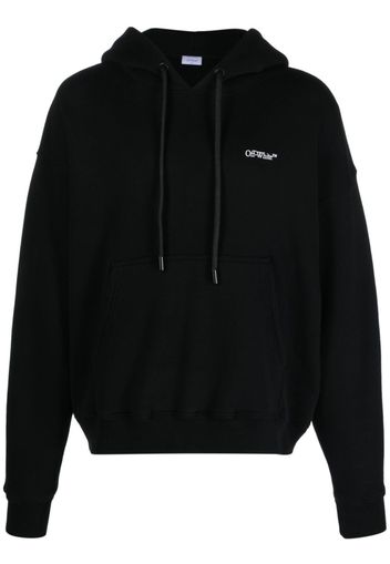 Off-White Scratch Arrow-print cotton hoodie - BLACK WHITE