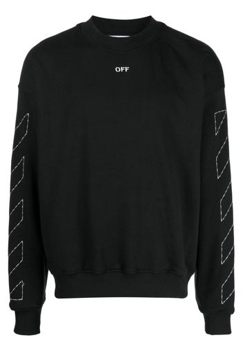 Off-White Diag-embroidered cotton sweatshirt - Schwarz