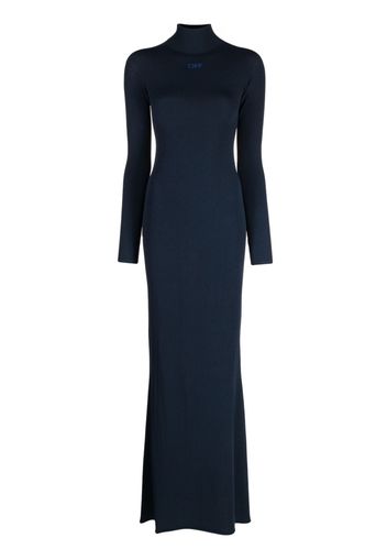 Off-White long-sleeve funnel-neck dress - Blau