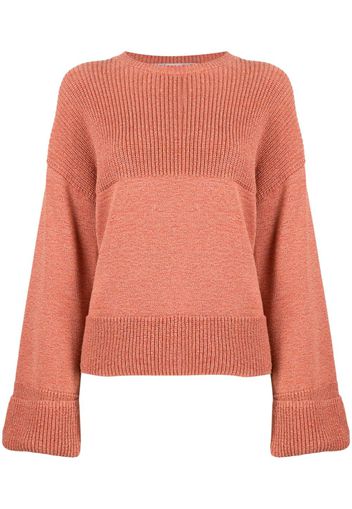 Off-White colour-block ribbed-knit jumper - Orange
