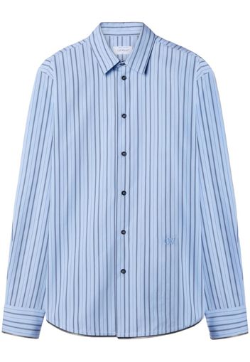 Off-White Gestreiftes Hemd mit Reißverschlussdetail - Blau