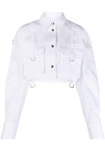 Off-White Co Cargo cropped cotton shirt - Blau