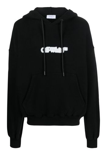 Off-White logo-print cotton hoodie - Schwarz