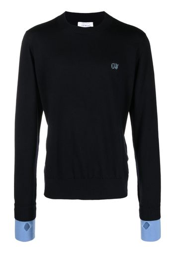 Off-White Ow crew-neck jumper - Blau