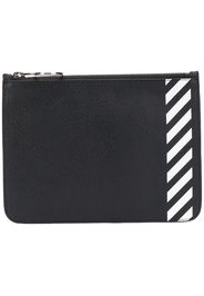 Off-White Münztäschchen mit diagonalen Streifen - Schwarz