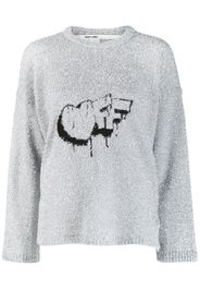 Off-White Pullover mit Rundhalsausschnitt - Silber