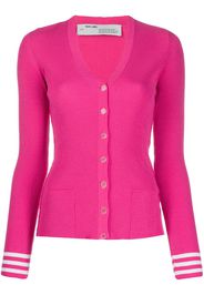 Off-White Cardigan mit Streifen - Rosa