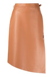 Off-White Midirock aus Leder - Braun