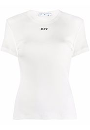 Off-White T-Shirt mit Logo-Print - Weiß
