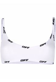 Off-White BH mit Logo-Streifen - Weiß